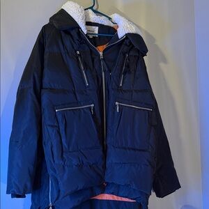 OLAY Navy Jacket with White Sherpa Lining
